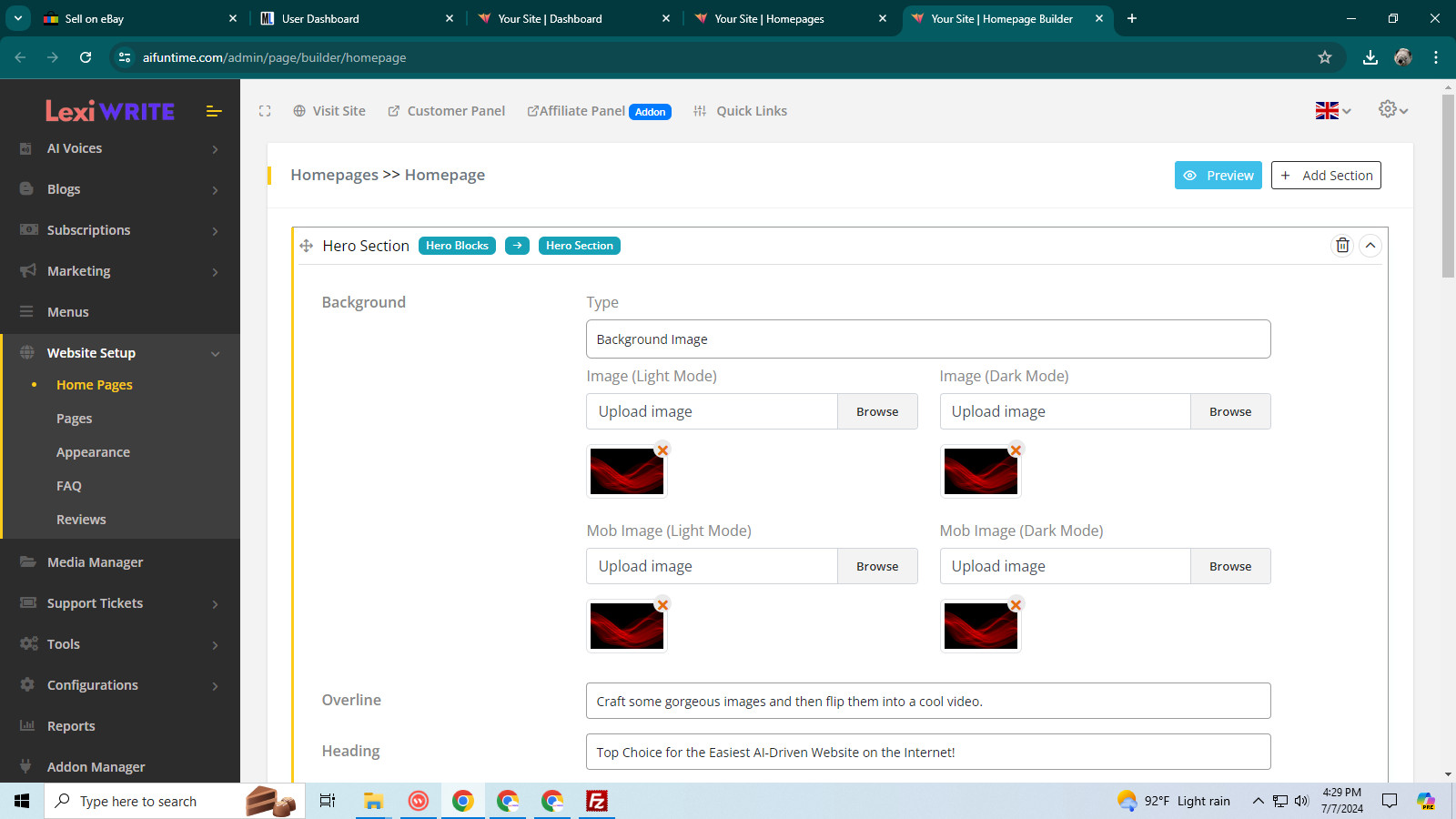 Artificial Intelligence website with all the bells and whistles Amazing imaging.