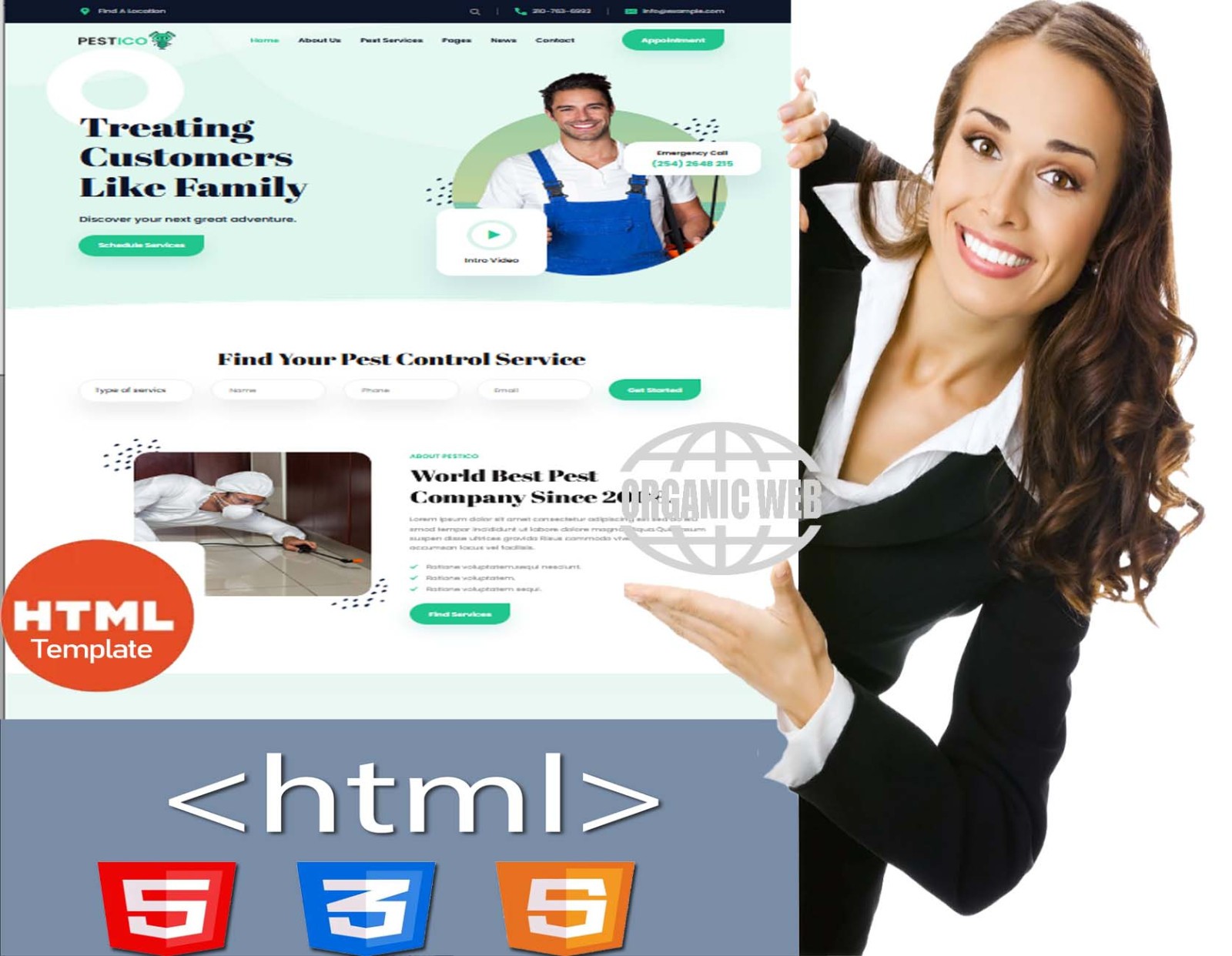 PEST Control Services | Full HTML Website Template – Responsive website