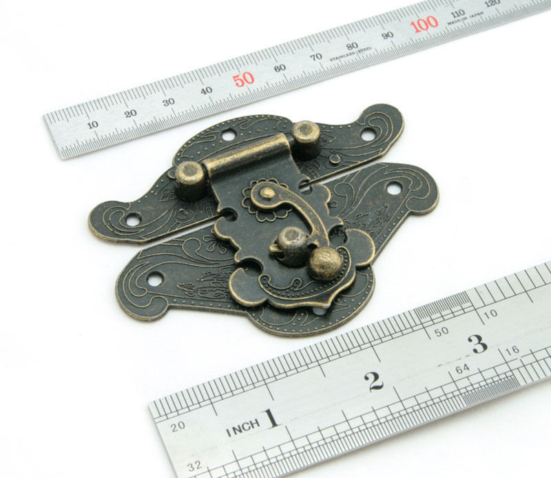 20PCS Antique Decorative Latch Jewelry Box Hasp Pad Chest Lock 29*37mm #M1192 QL
