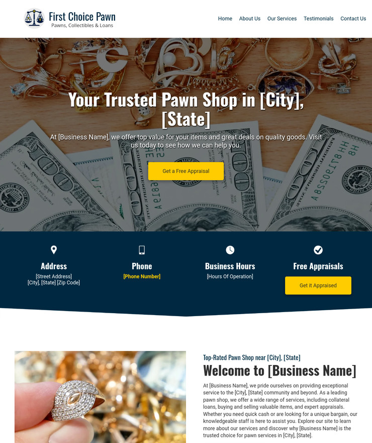 Pawn Shop Business Website *SEE FULL DESCRIPTION*