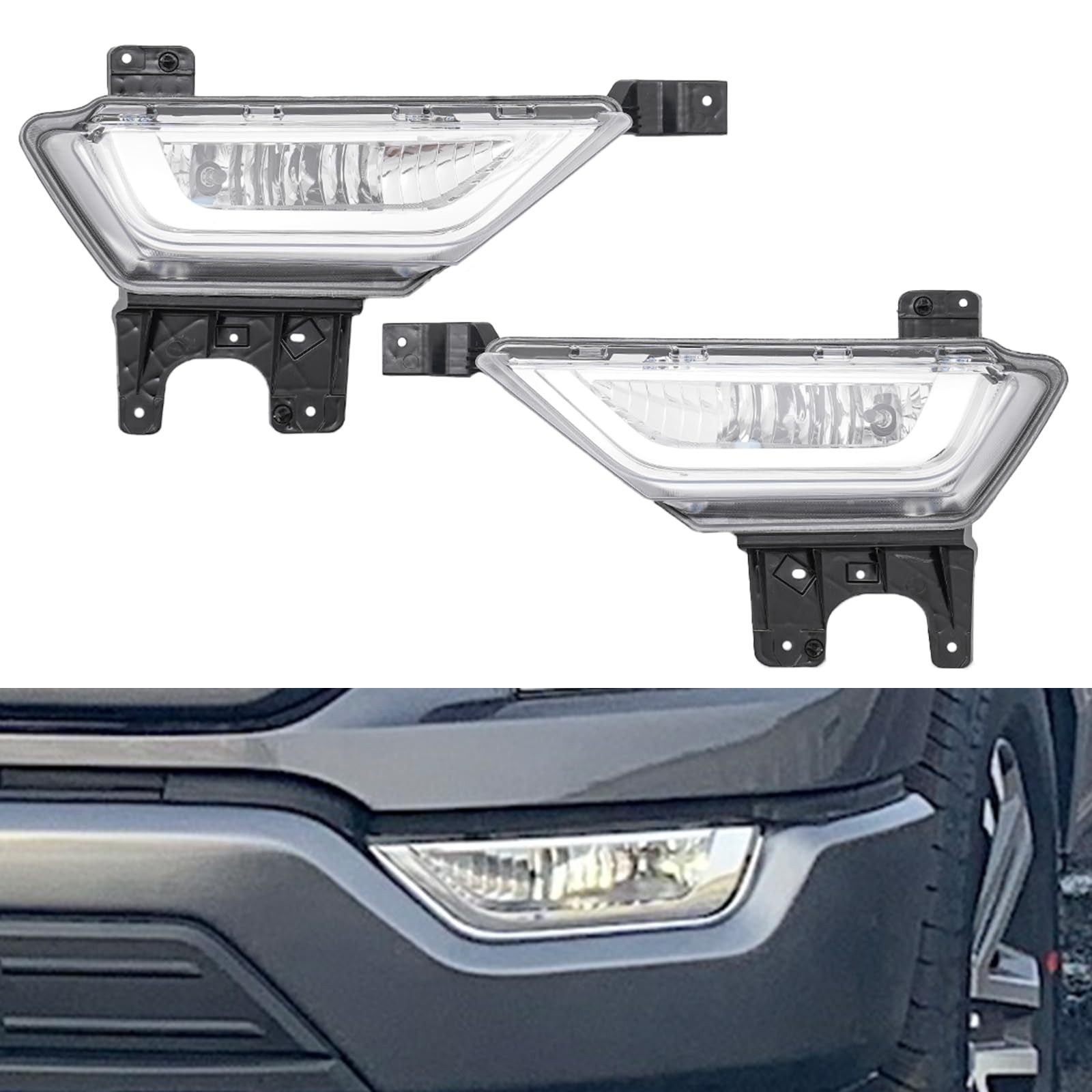 Replacement Fog Light Pair for F150 2021-2023 Halogen with LED DRL