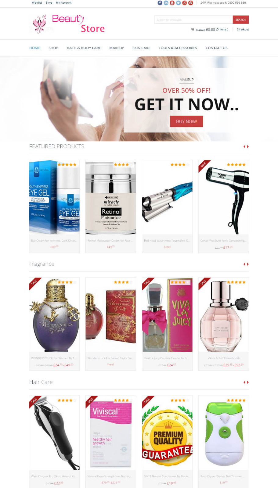 Beauty Products Store Affiliate/Dropship Website + eCommerce + Free Hosting