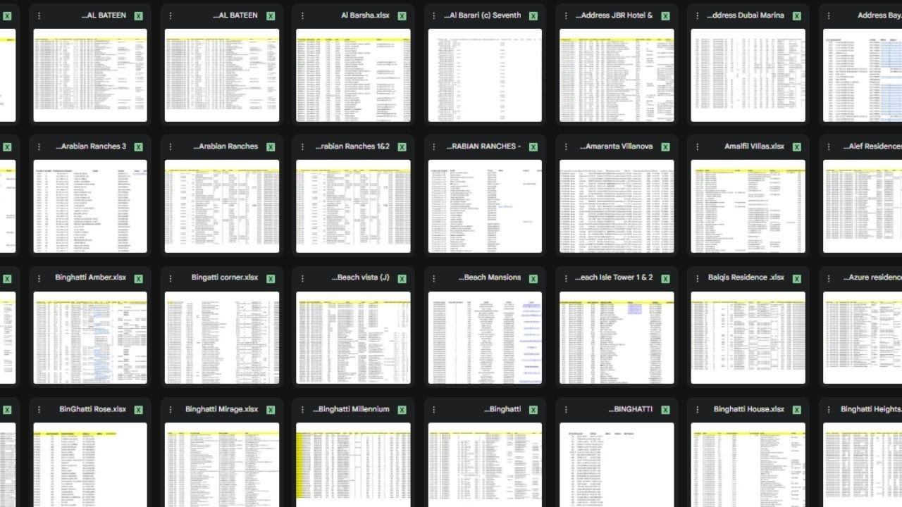 Dubai Real Estate Leads – 200+ Excel Files (2025 EDITION) – Digital Product