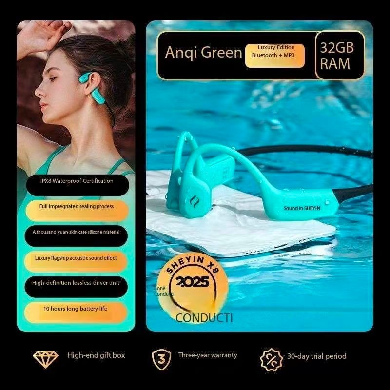 SHEYIN X8 Bone Conduction Bluetooth Headphones with Ultra Long Battery Life