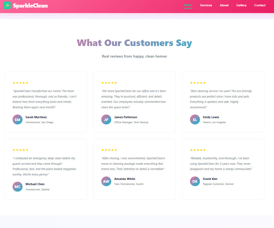 Professional Cleaning Services Website Template – Modern Design