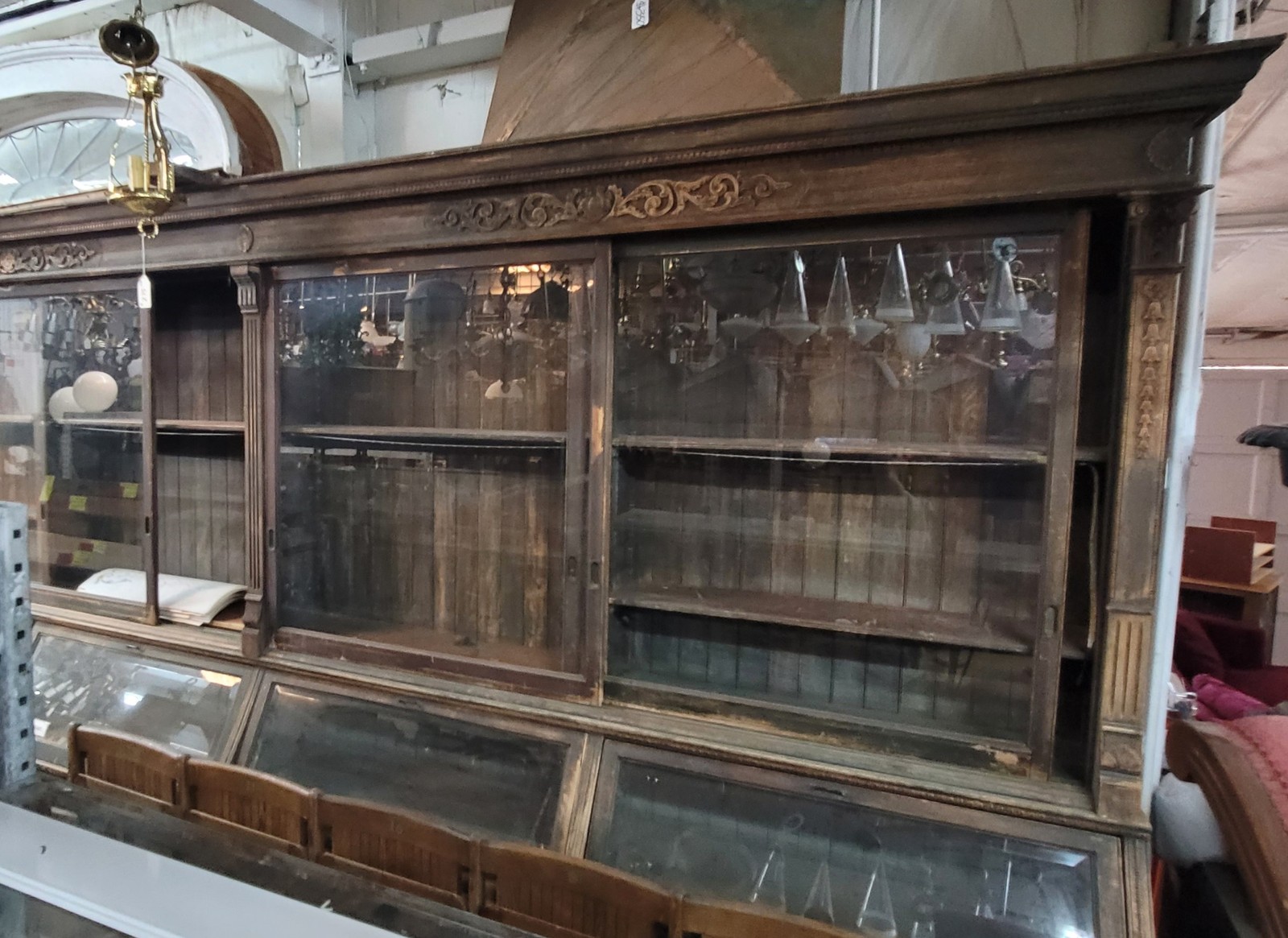 General Store Display Cabinet w/ Huge Storage 17 1/2′ Long x 8 1/2′ Tall GS00595
