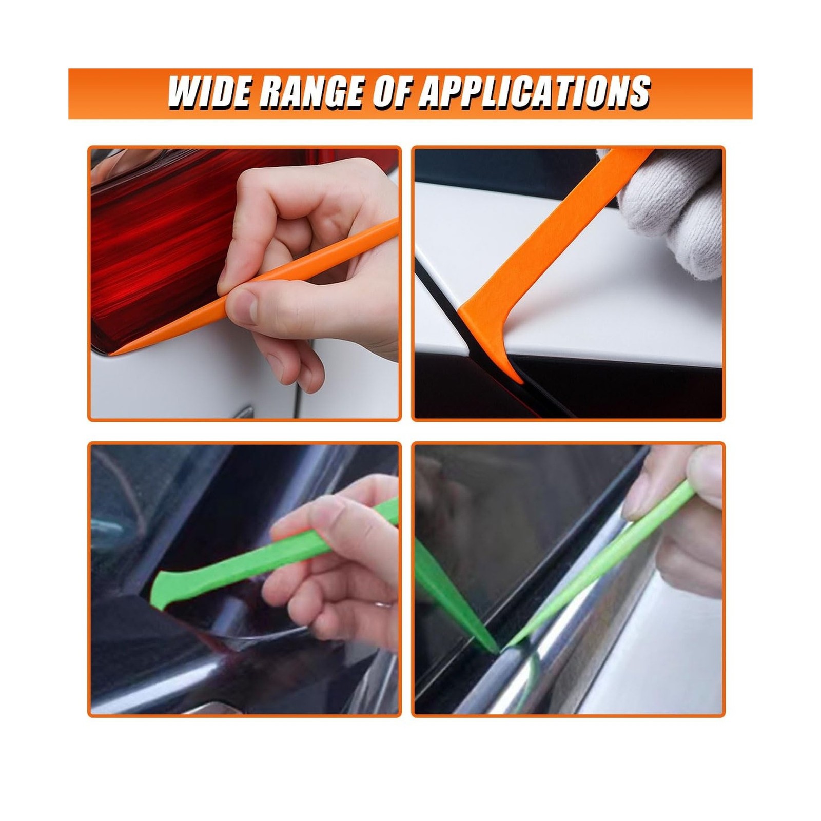 4PCS Car Vinyl Wrap Scraper Tool, Double & Single Axe Micro Vinyl Wrapping Sq…