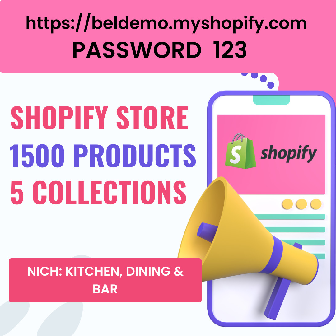 READY-MADE DROPSHIPPING Shopify Store – Kitchen, Dining & Bar – 1500 Products