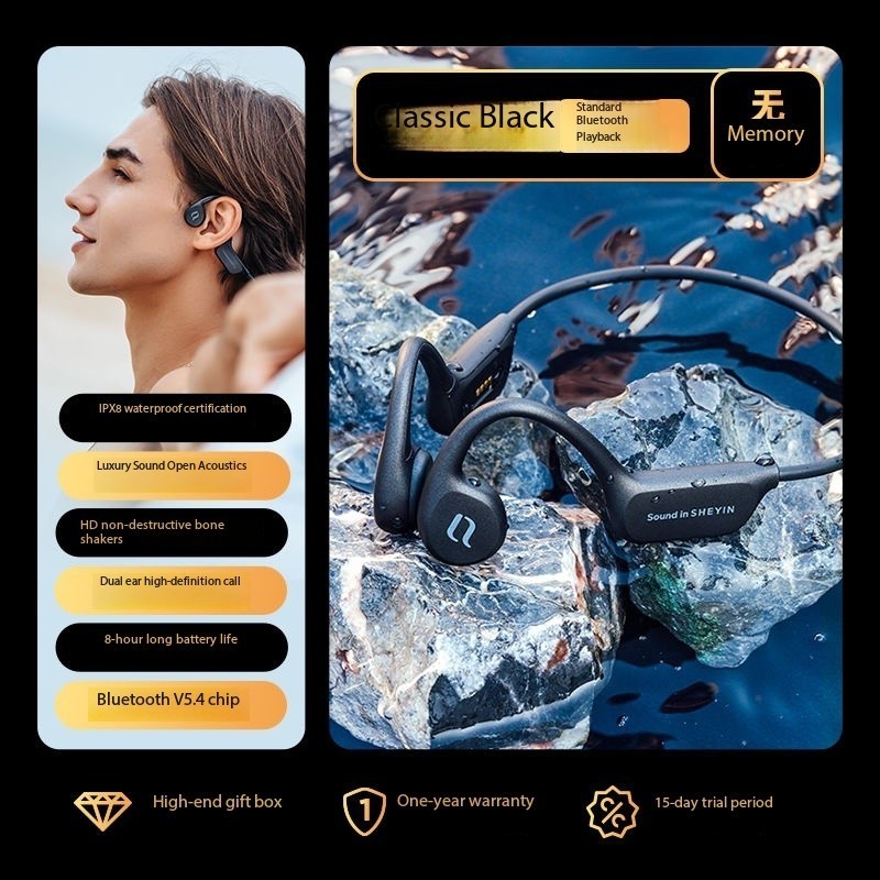 SHEYIN X7 bone conduction Bluetooth headphones, waterproof and sweatproof