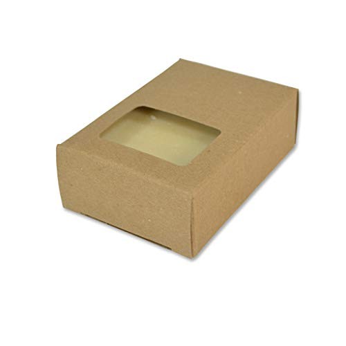 Rectangle Window Soap Boxes Kraft Handmade Elegant Artisan Weddings 50 Pack