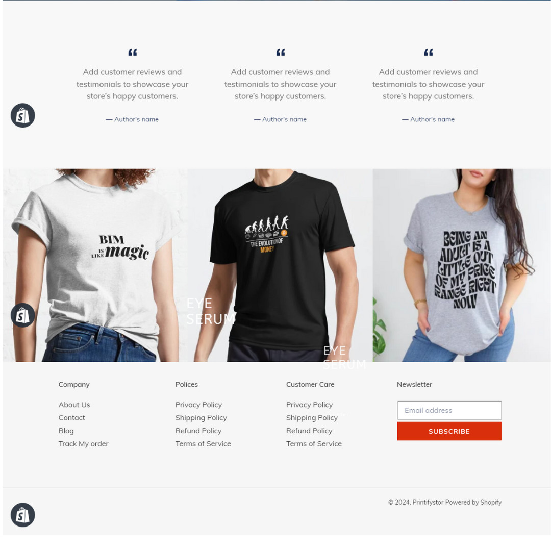 ReadyMade Shopify Store Dropshipping Print on Demand Printify