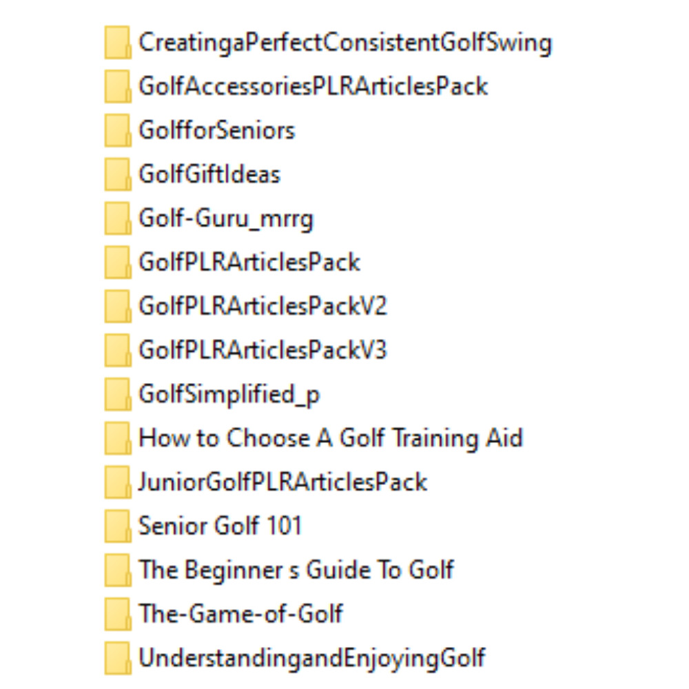 862 E-Book´s & Artikel über Golf in Englischer Sprache PLR u. MRR Lizenz