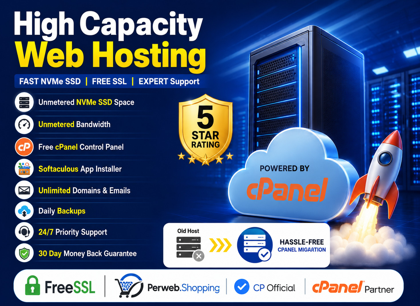 High Capacity Web Hosting – ⚡Unlimited SSD | Free SSL | 24×7 Speed | $14.99/Year