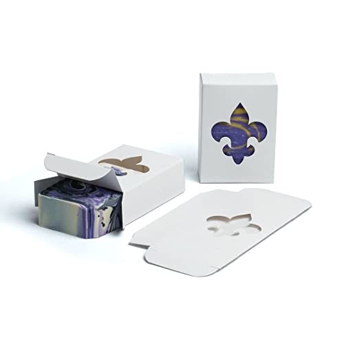Fleur-de-Lis Window Soap Boxes White 250 Pack Handmade Soap Weddings