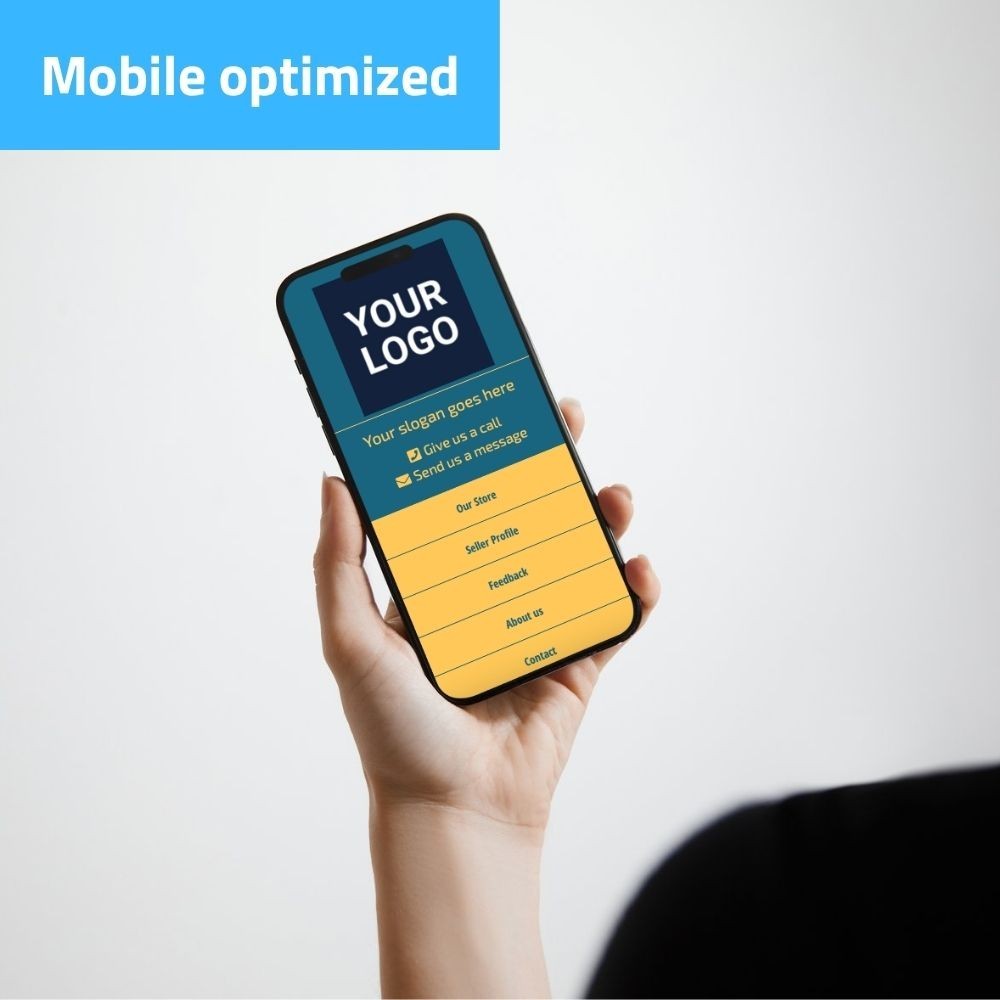eBay Template – Responsive modern – blue/yellow – Mobile Optimized + Editor