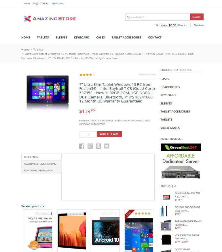 Computer Tablet Shop WebSite – eCommerce + Amazon Affiliate + Free Hosting