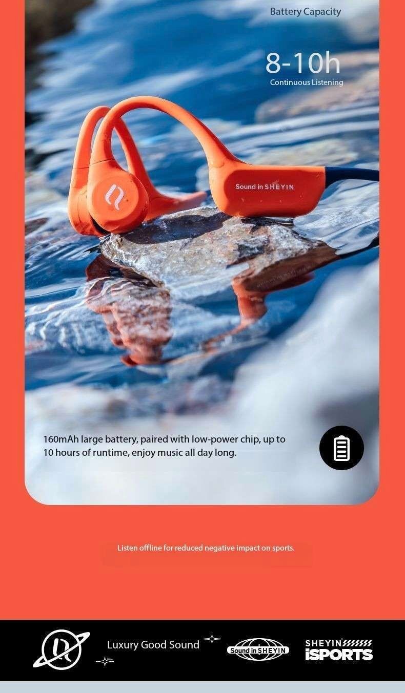 SHEYIN X9 Bone Conduction Bluetooth Headphones with Ultra Long Battery Life