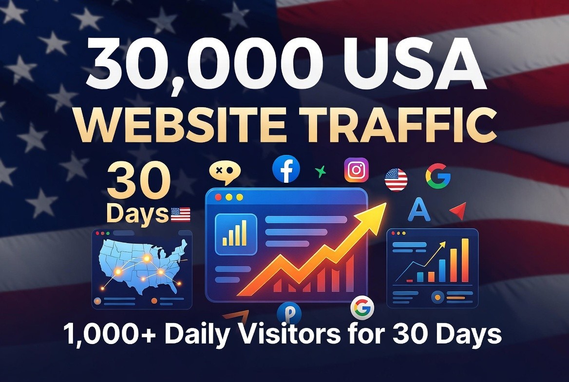 30,000 USA Website Traffic | 1,000+ Daily Visitors | 30 Day Promotion