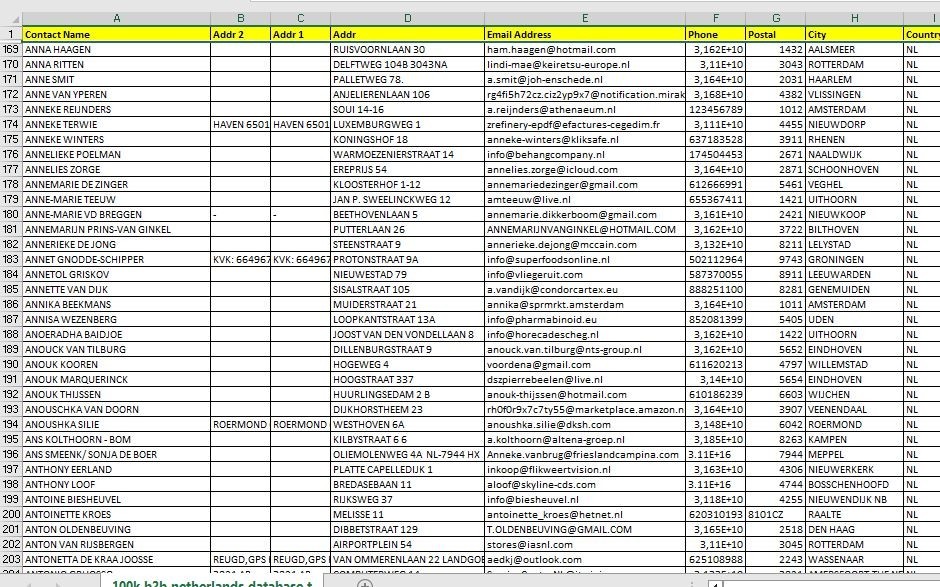 500K NETHERLANDS Customers Email database B2C Contacts leads | Excel file 2026