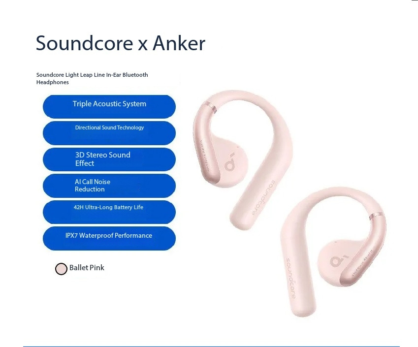 SOUNDCORE AeroFit Light Jump Line Open Bluetooth Ear Hook Earphones
