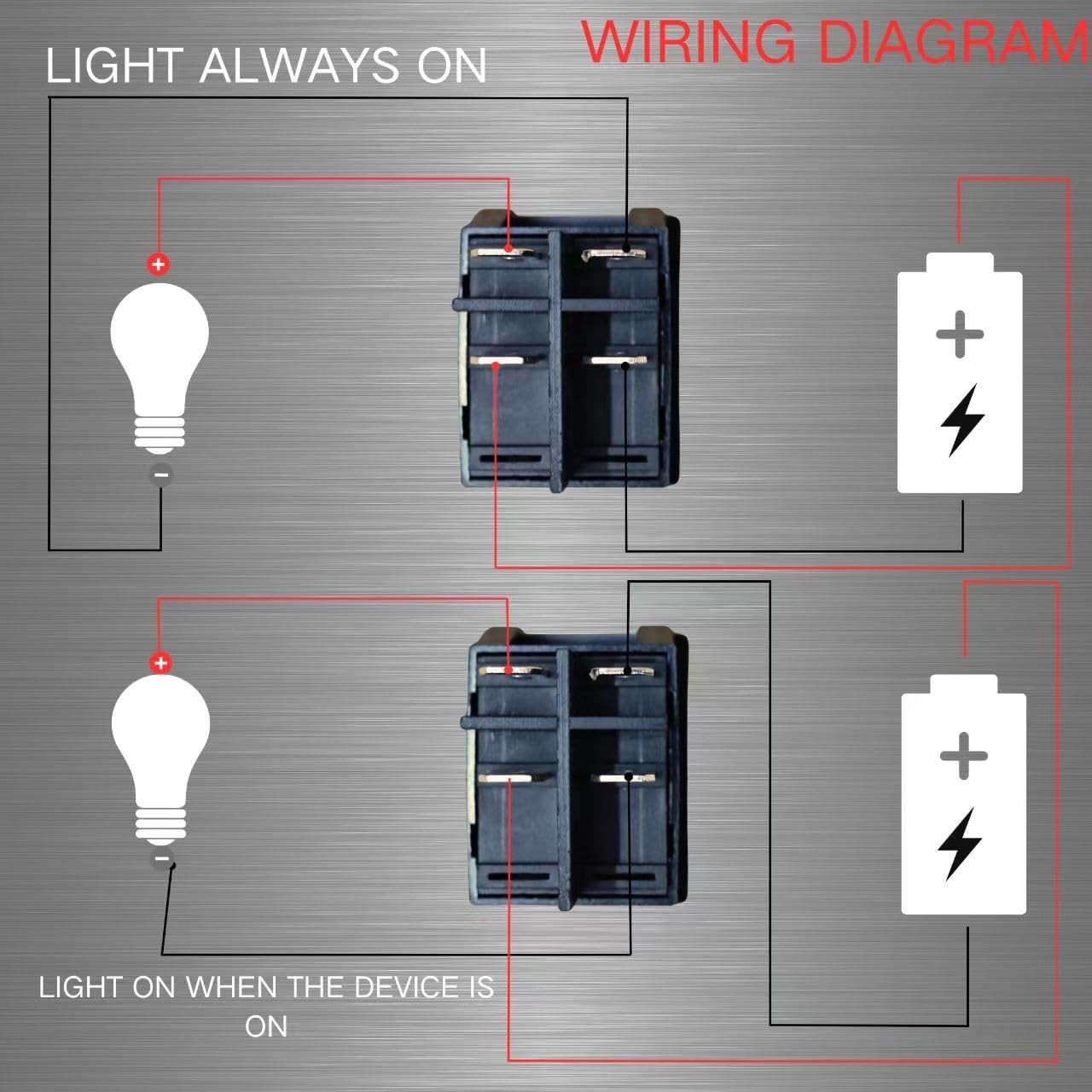 “2 Pack 30A 250V Rocker Switch, Red LED, DPST 4 Pin, Heavy Duty, 120V Toggle “