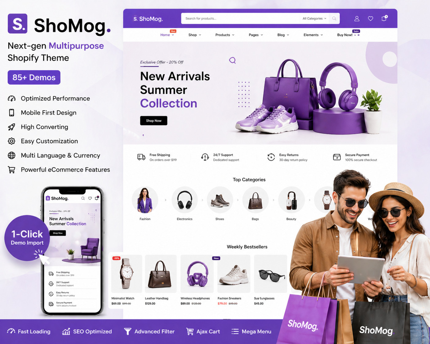 ShoMog – Multipurpose Shopify Theme | Responsive eCommerce | Mobile Optimized