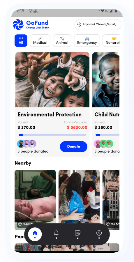GiveFund Flutter Fundraising App | Donation, Crowdfunding Platform + Admin Panel