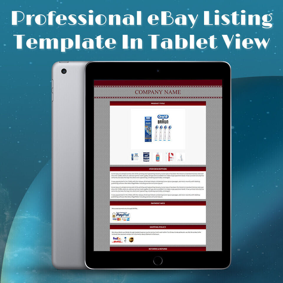 eBay Templates Mobile Responsive eBay Listing Auction Template 2019 Ready