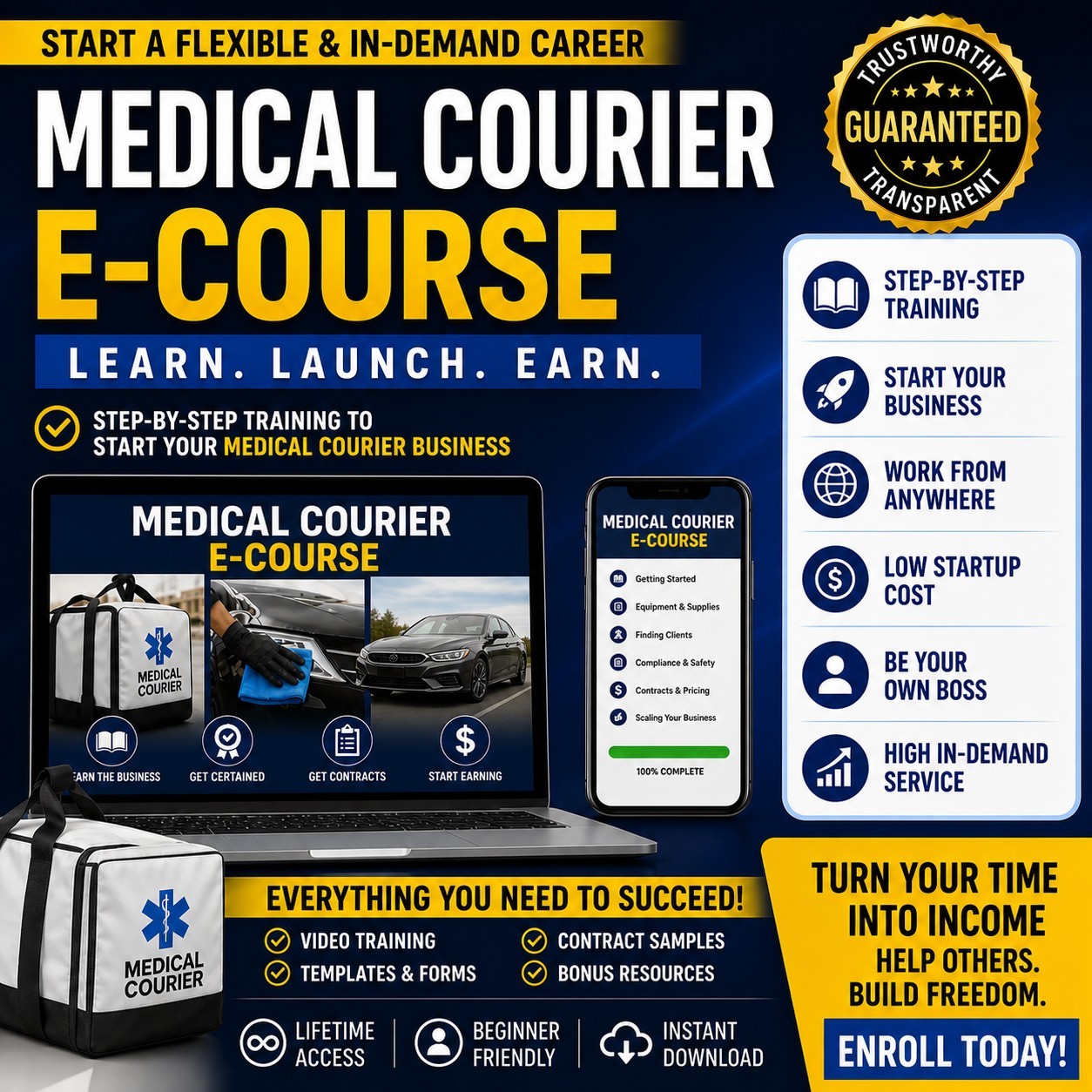 Medical Courier E-Course Online Training Business Opportunity