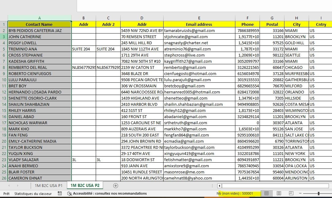 500K USA Customers Email Database – B2C Contacts leads list (Digital Download)