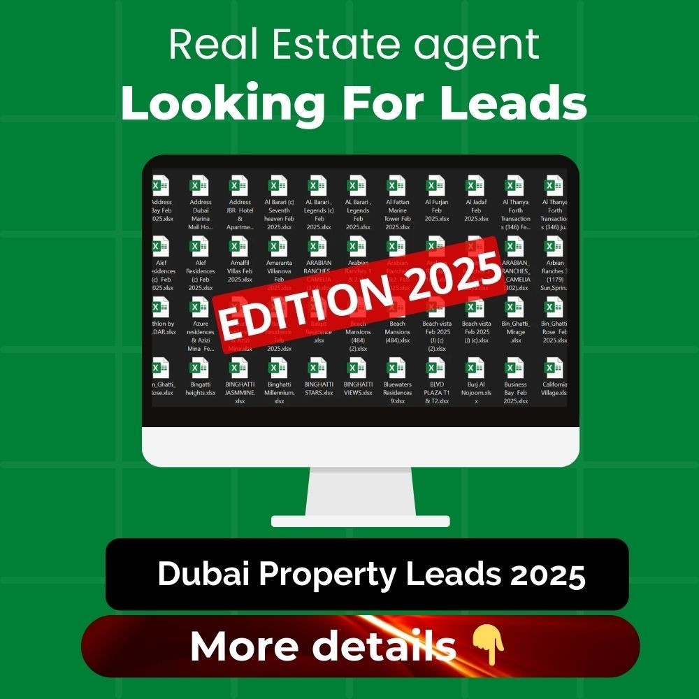 Dubai Real Estate Leads – 200+ Excel Files (2025 EDITION) – Digital Product