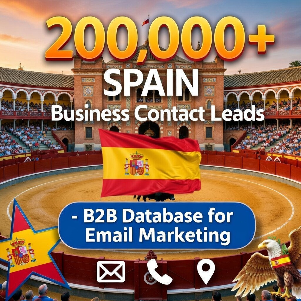 200K Spain Business Email Database | B2B Contact leads 2026 | Digital Download