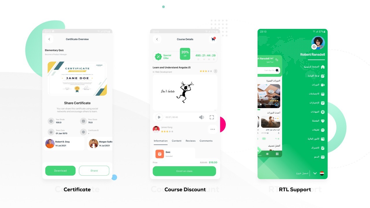 Boost LMS Flutter Mobile App | Android & iOS | Learning Management System