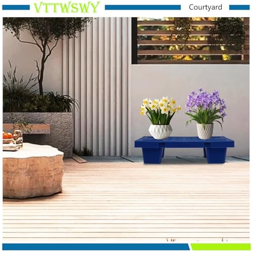 4 Pack Plastic Pallets 15.7×11.8×3.9in Nestable Moisture-Proof Storage Platform