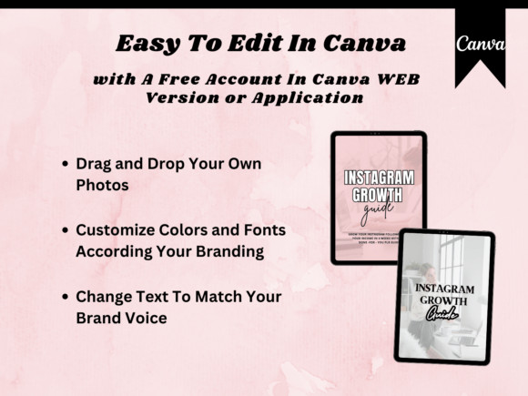 Instagram Growth Guide PLR MRR, Editable Canva Template, DFY Digital Product