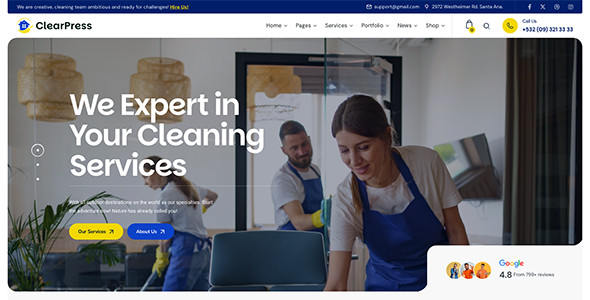 Cleaning Service Websites Design for Sale with / for 1 month Web Hosting