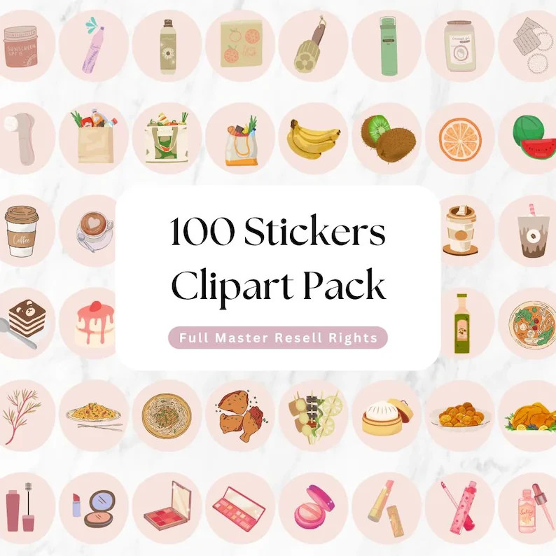 Lifestyle Clipart, Editable Canva Template
