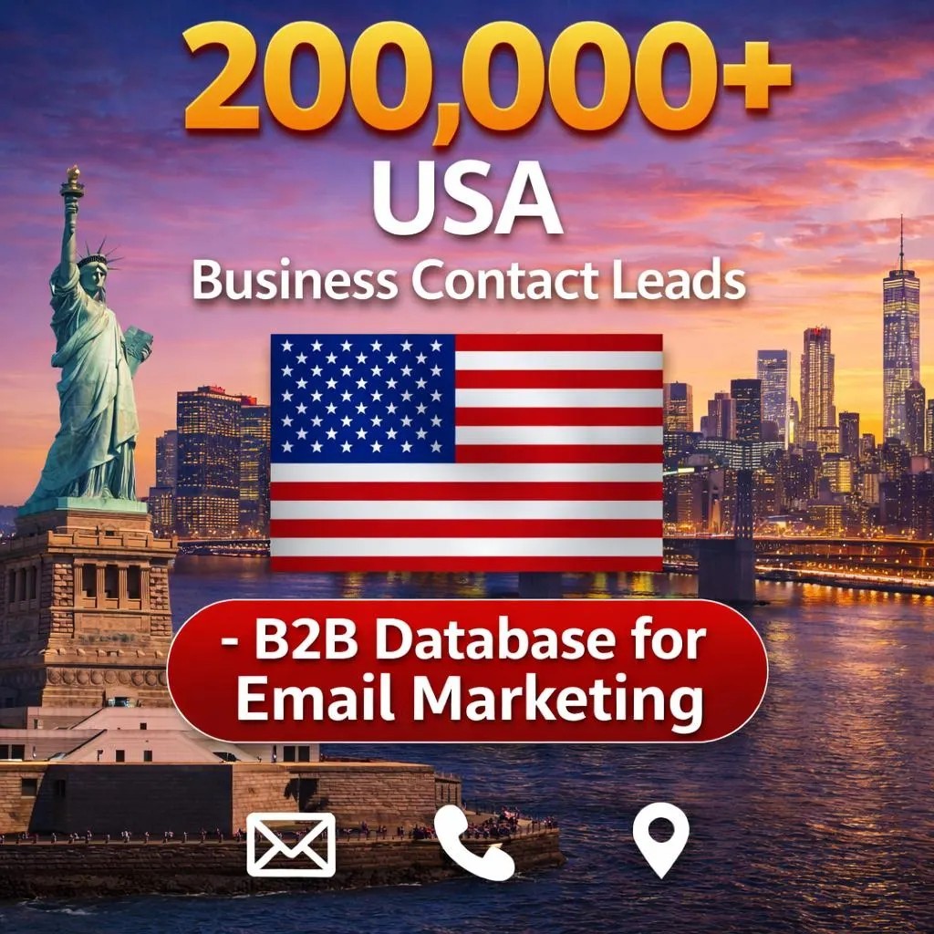 200K USA Business Email Database list | B2B Contact Leads (Digital Download)
