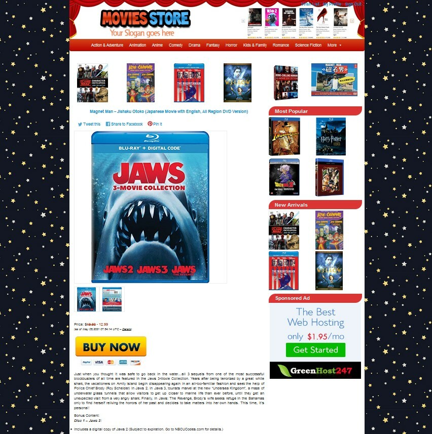 Movies Store Amazon eBay CB Affiliate Earning Website Make Money + AUTOUPDATE