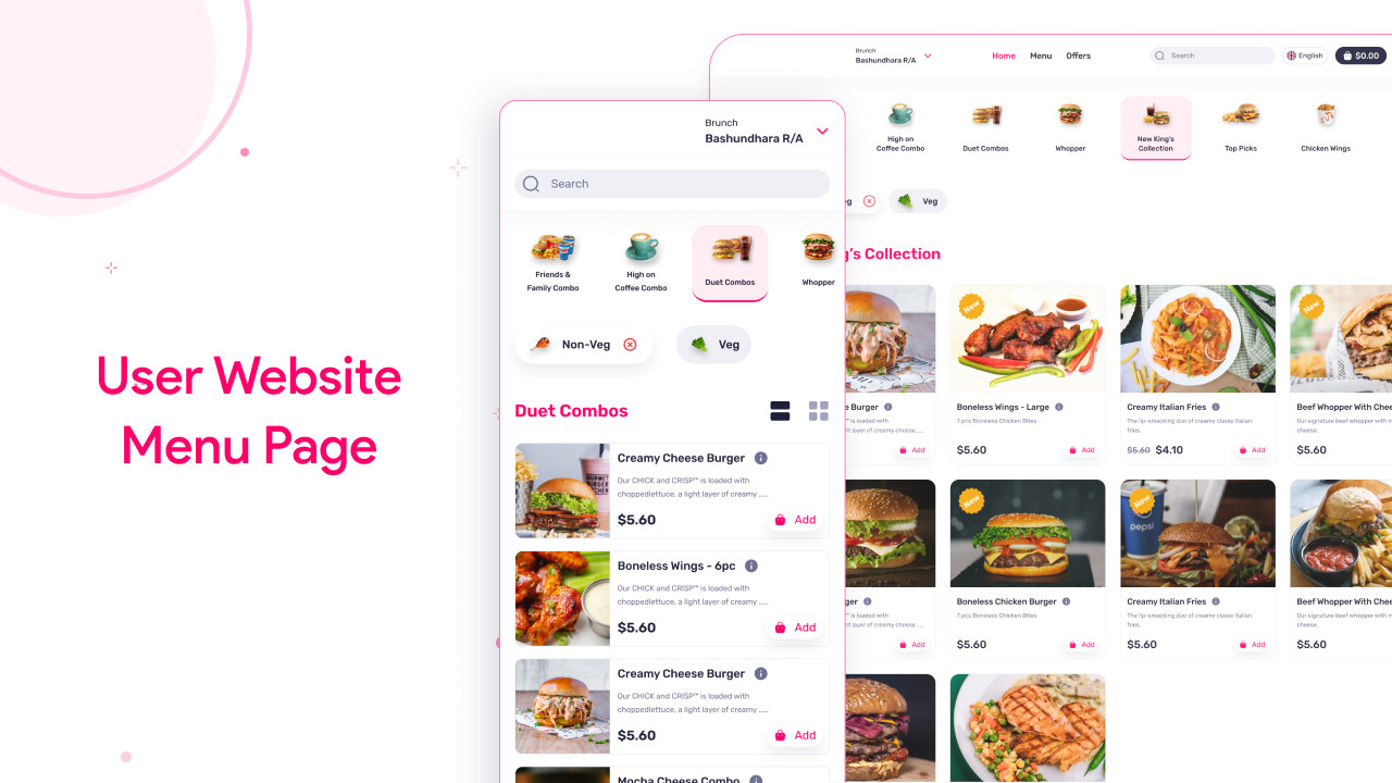 FoodCrown Flutter Food Delivery & Restaurant POS System | Android, iOS | Laravel