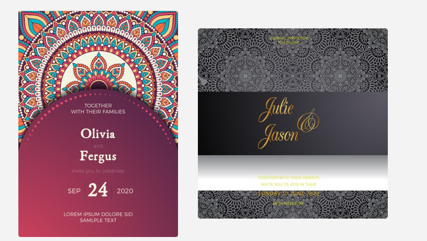 Wedding Invitation Templates 1300 High Quality Vector & jpg Fully Editable