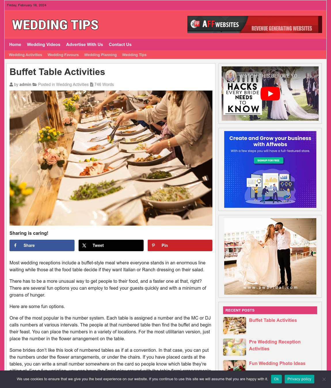 WEDDING TIPS Website Business For Sale – Work From Home Internet Business