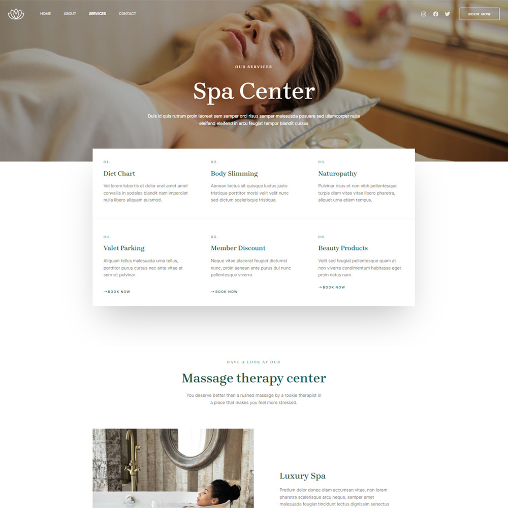 Relax-themed Spa Website – Ready to Run + 1-Year Domain and Hosting