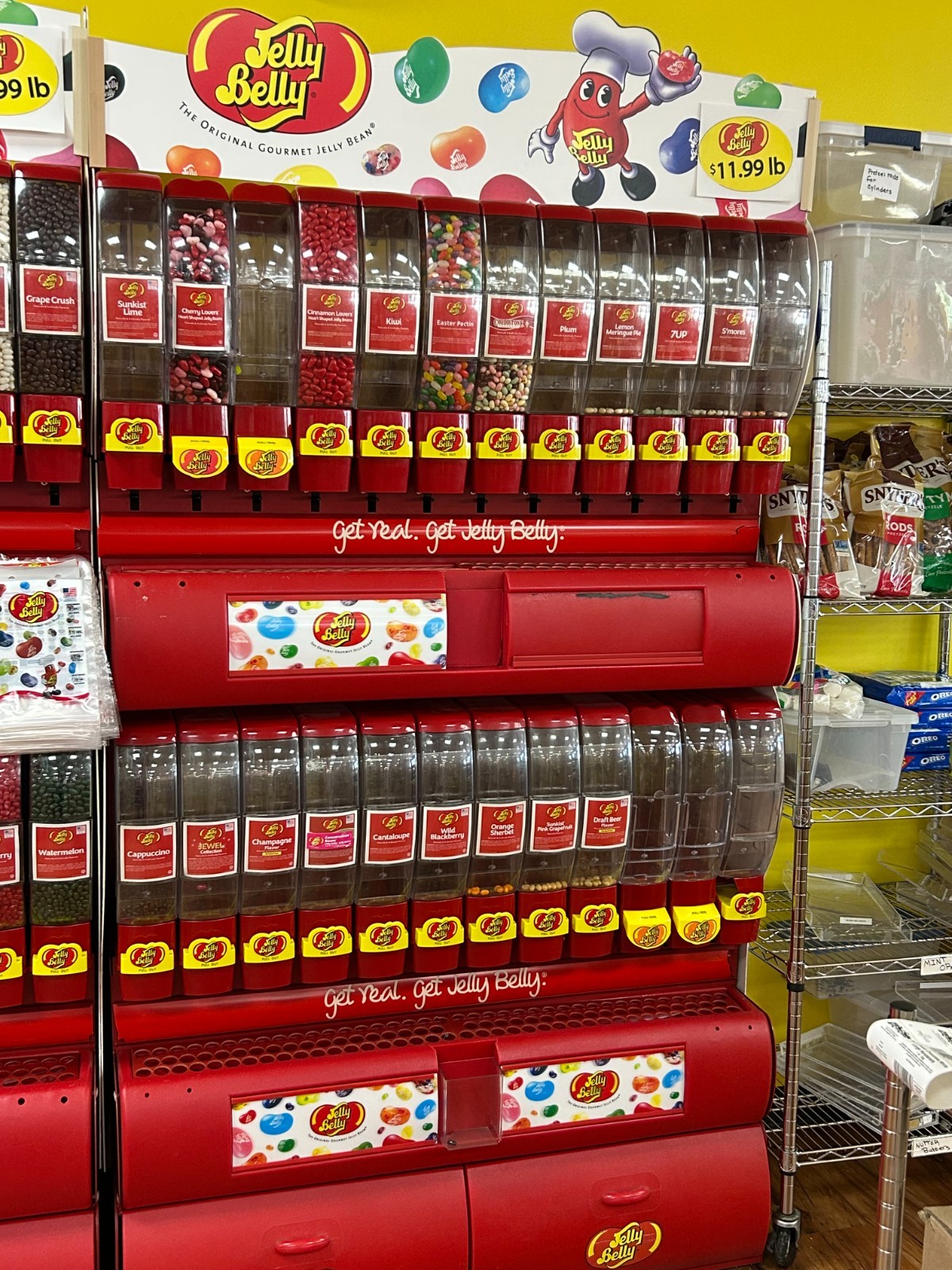 Large Jelly Belly Candy Bean Dispenser Display Rack Store Fixture Retail Display