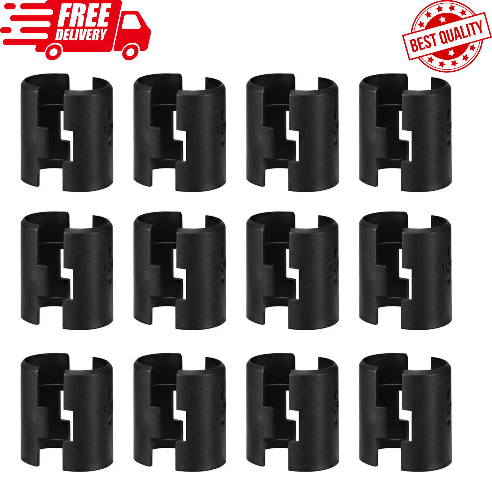 24Pcs Black Wire Shelf Clips – Shelf Lock Clips for 1 Inch Pipe Shelving – Durab