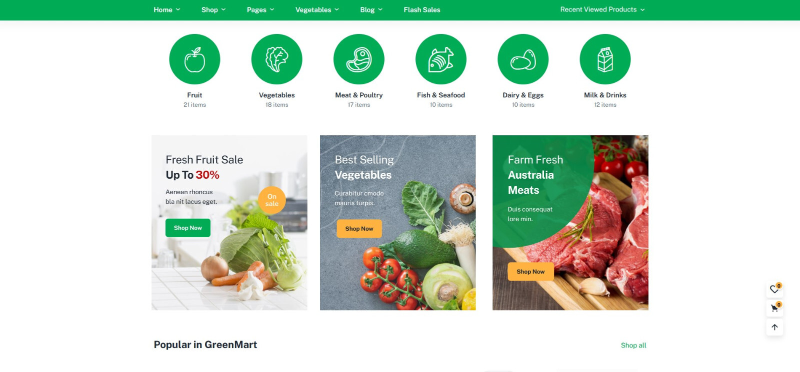 GreenMart ⭐GPL⭐ Lifetime Update – Organic & Food WooCommerce WordPress Theme