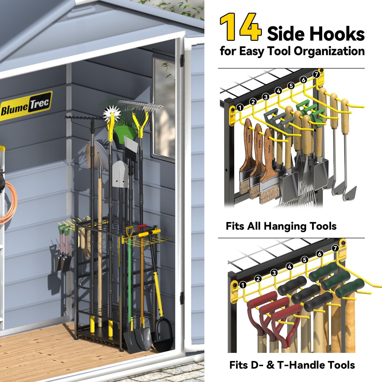Garden Tool Organizer, Up 48 Long Handle Tool, Garage Storage and Organizatio…