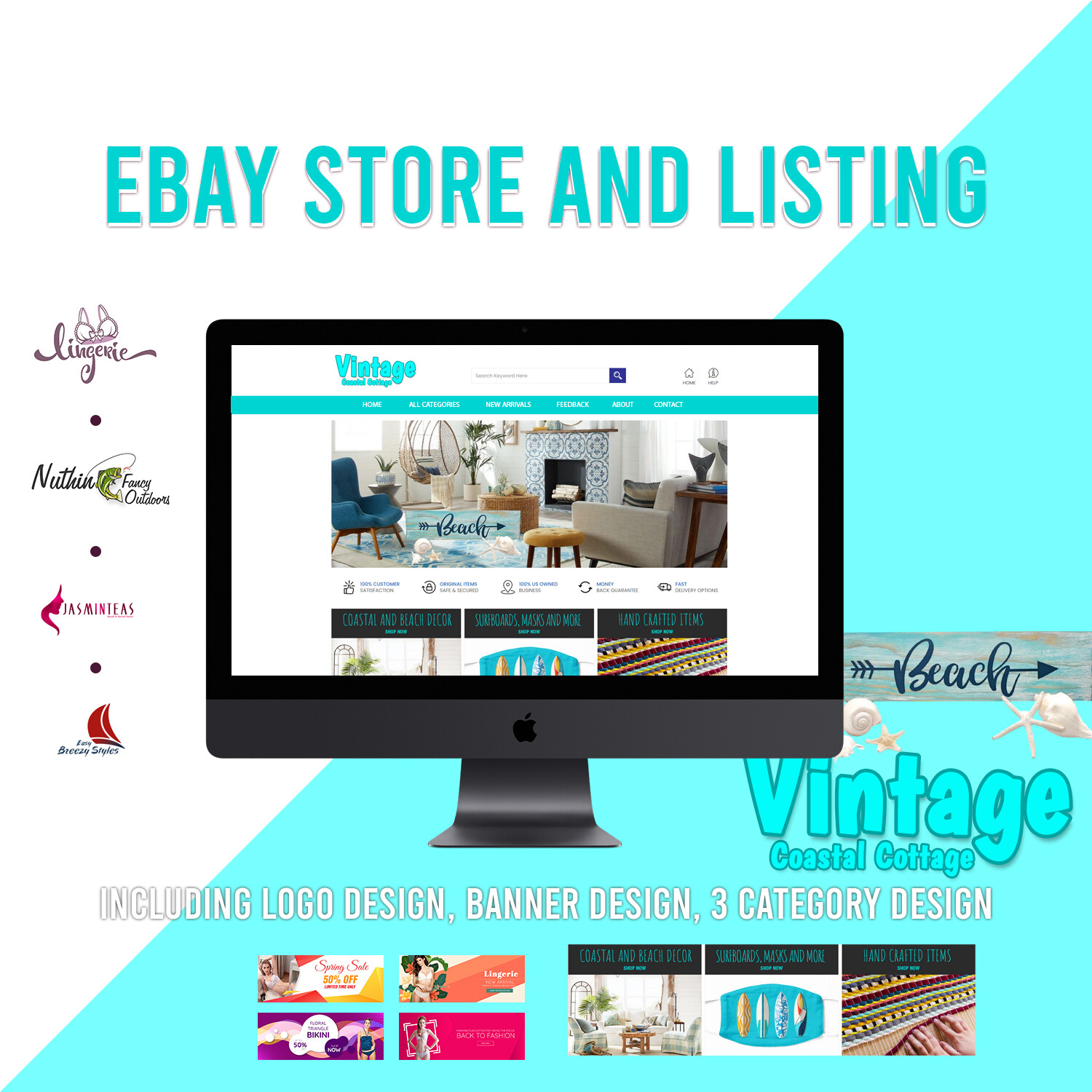 Ebay Store & Listing Template Professional Fully Custom 2024 LOGO DESIGN INCLUDE