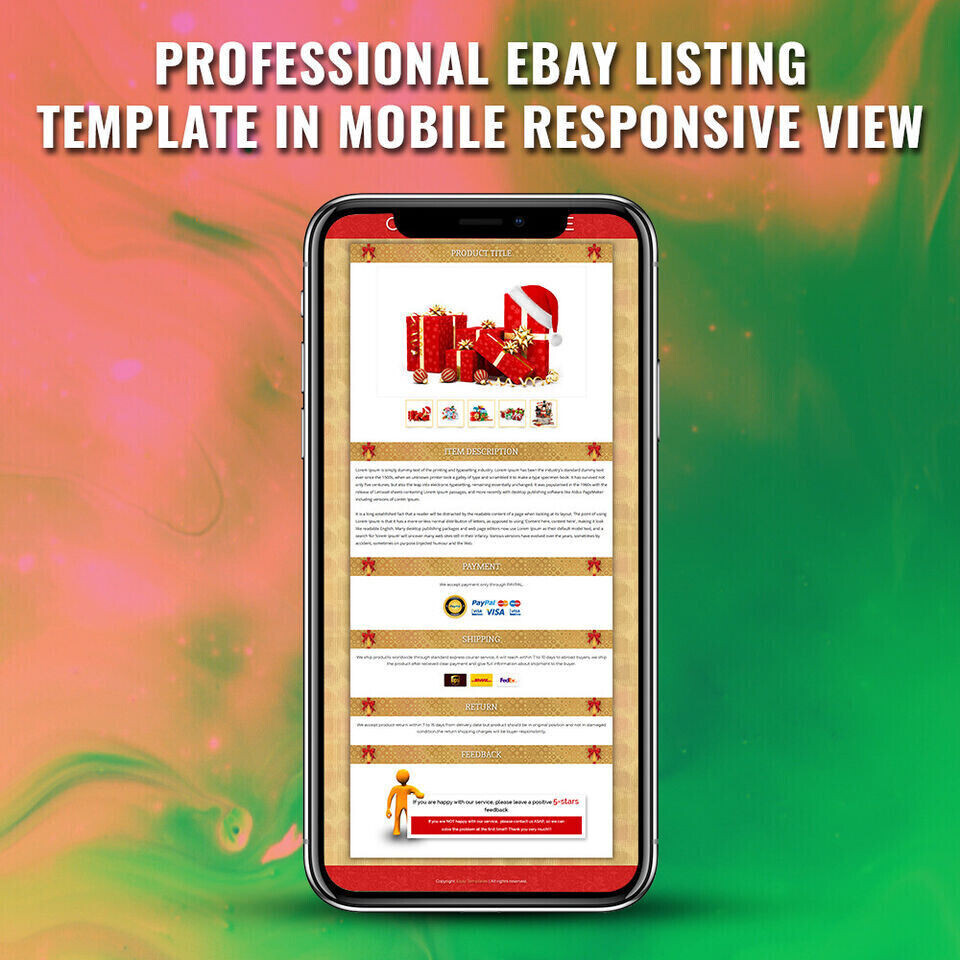 eBay Listing Templates Mobile Responsive HTTP 2019 Secure for Gift Products