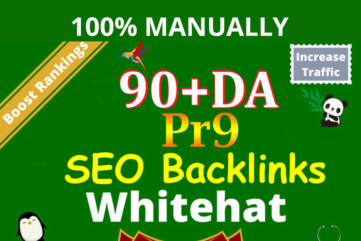 Manually 60 pr9 High Authority Backlinks DA 80-100-White Hat SEO
